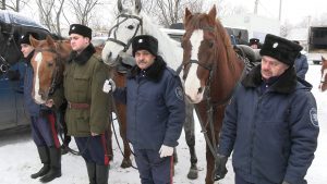 Репортаж о торжественном мероприятии, посвященном  19-летию со дня образования конного взвода  Миллеровского района.